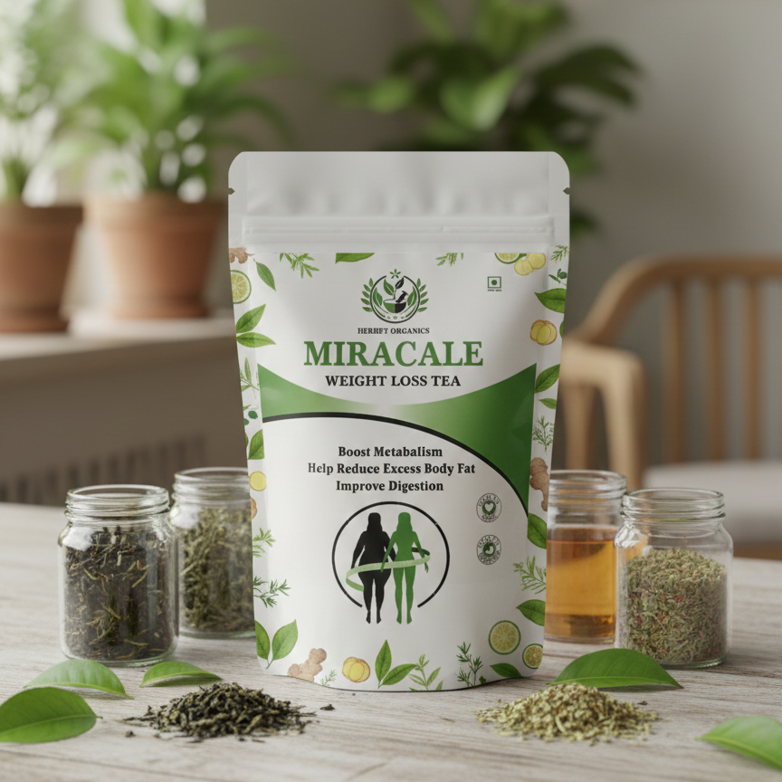 Herbify Organics Miracle Weight Loss Tea – Natural Fat Burner & Digestive Detox Blend