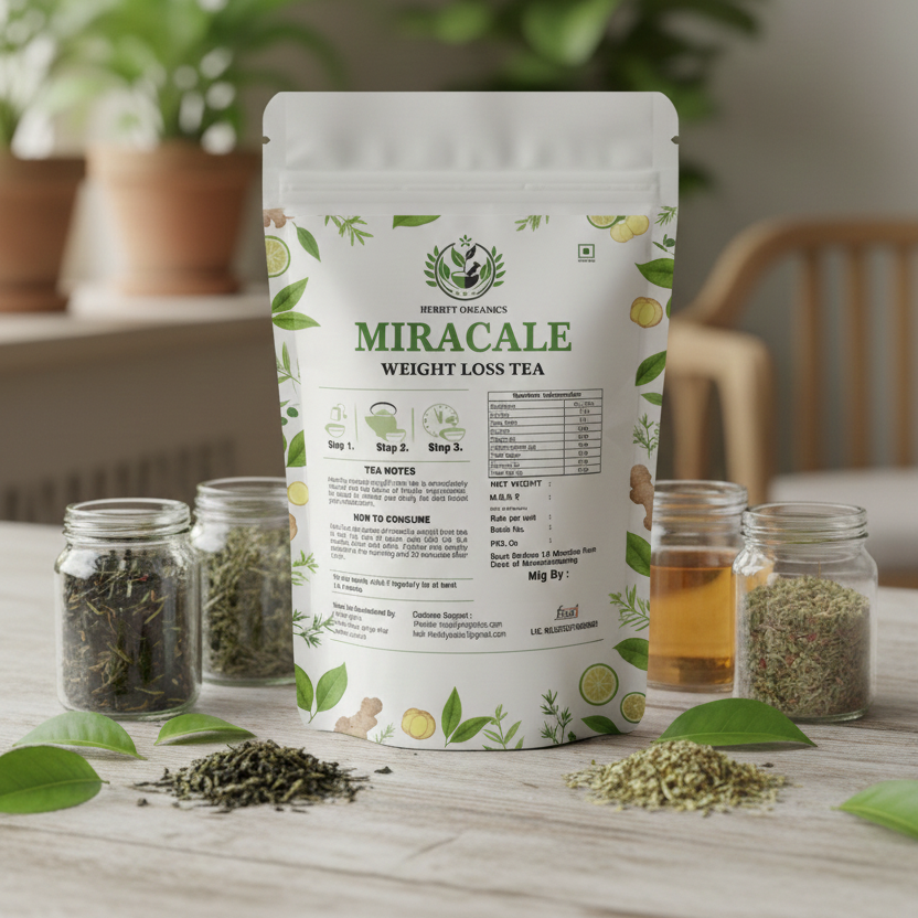 Herbify Organics Miracle Weight Loss Tea – Natural Fat Burner & Digestive Detox Blend